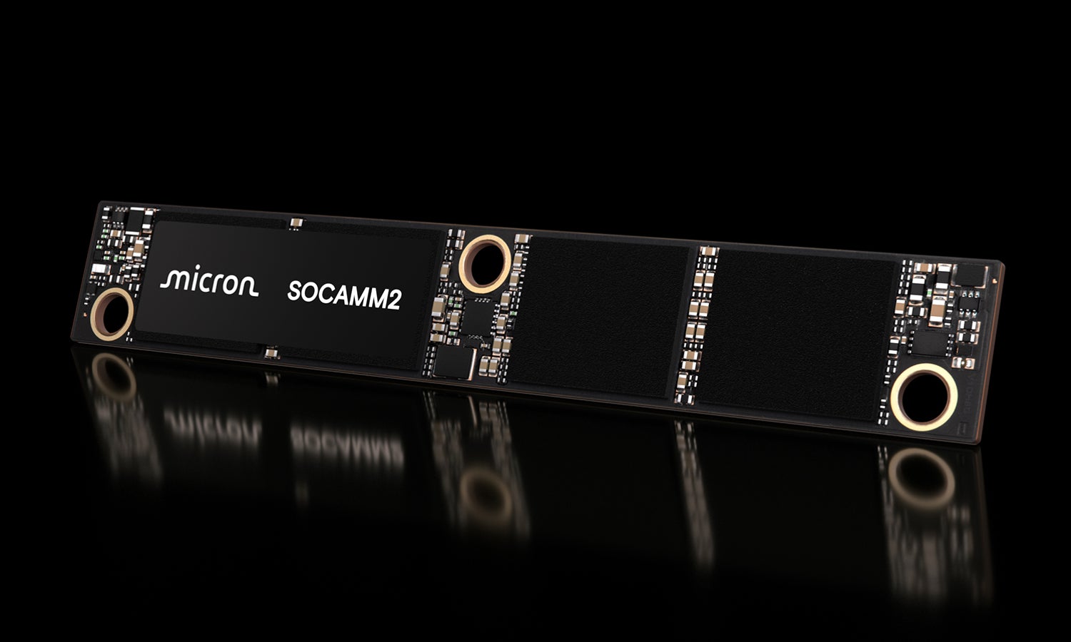SOCAMM2 module from the left with a black background